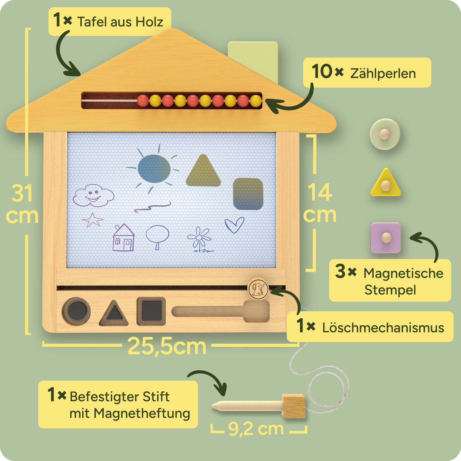 Zaubertafel aus Holz für Kinder