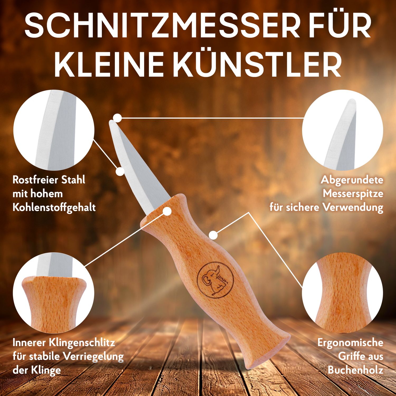 Einsteiger Set für Kinder - inkl. Schnitzfiguren - Anleitung