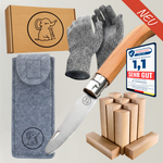 Kinderschnitzmesser mit Schnitzholz, Handschuhen & Filztasche