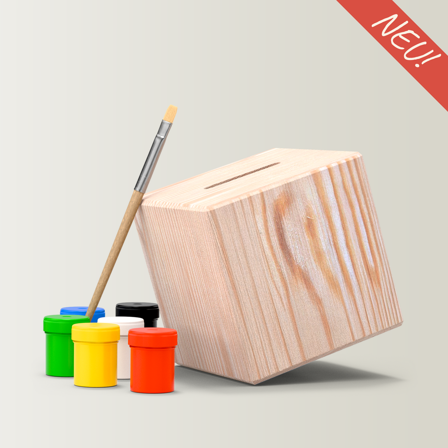 Spardose für Kinder aus Holz zum bemalen