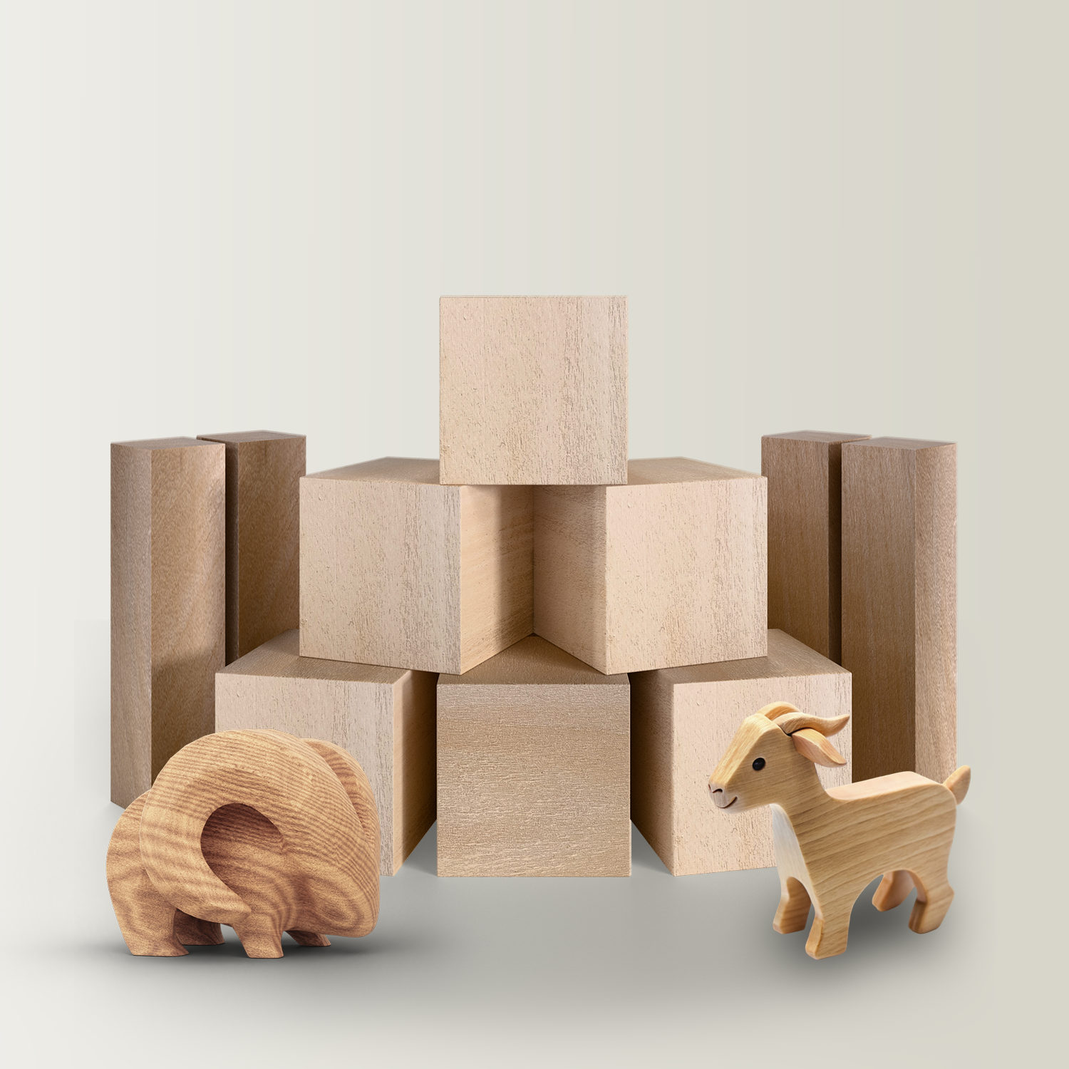 Schnitzholz aus Linde: Mittleres Holzblock Set