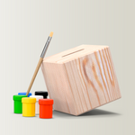 Spardose für Kinder aus Holz zum bemalen