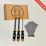 Holzraspel Set: 3 Feilen für Kinder aus Holz mit Schutzhandschuhen