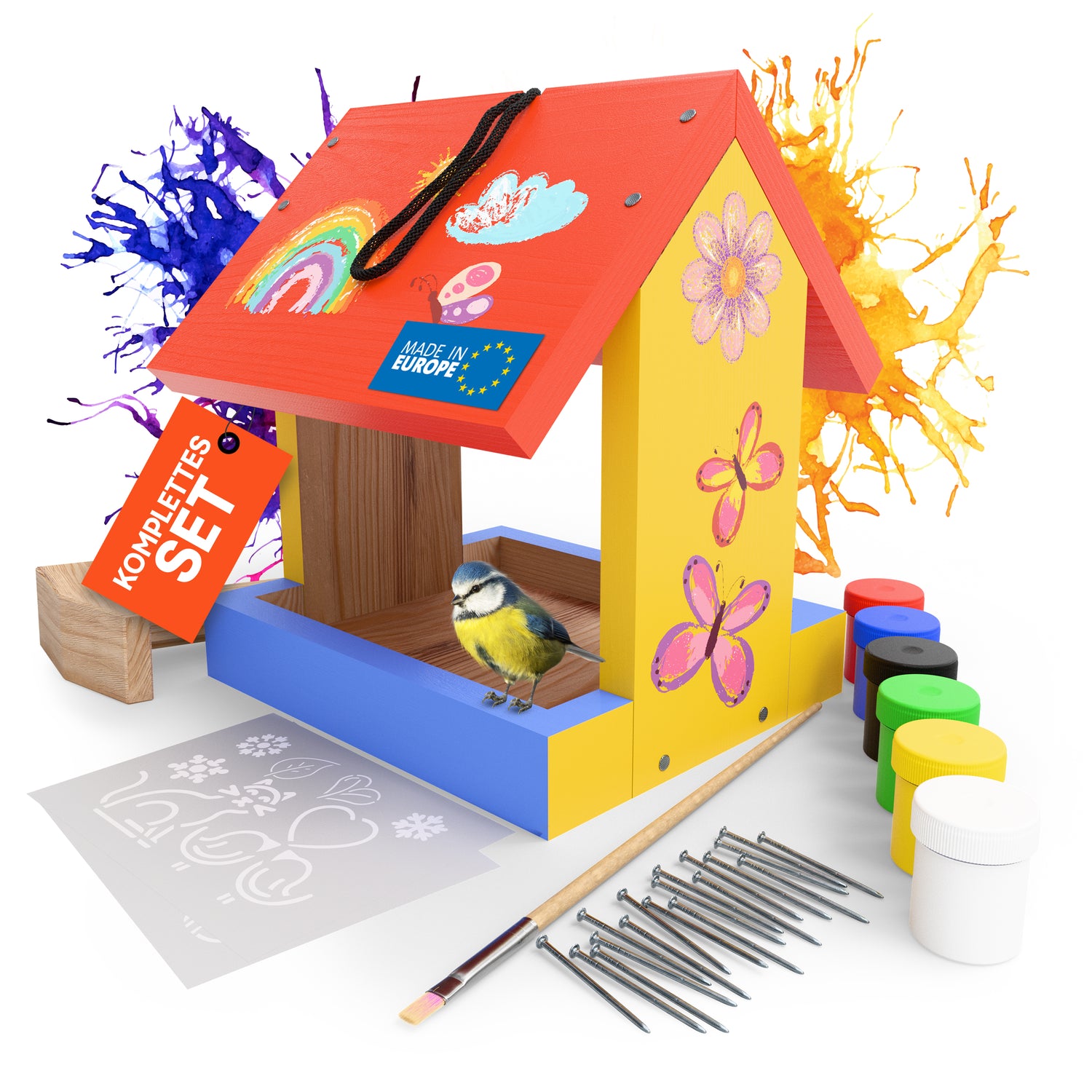 Vogelhaus Bausatz für Kinder zum bemalen