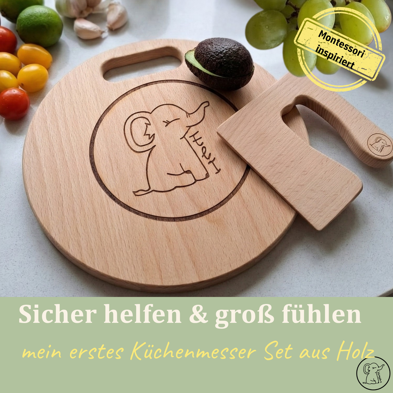 Kindermesser Set inkl. Schneidebrett