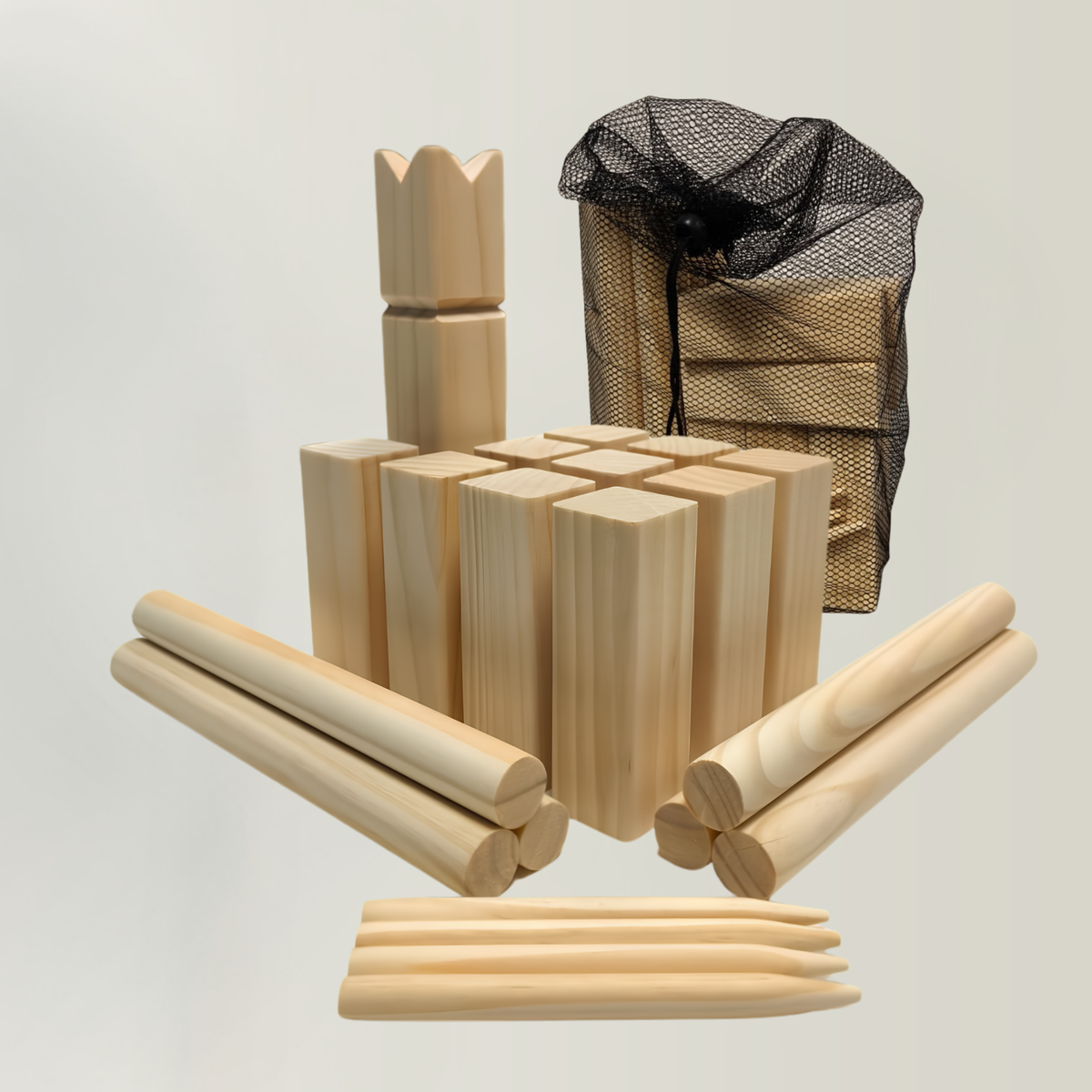 Wikinger Spiel für Kinder - 22-teiliges Kubb-Set aus Kiefernholz