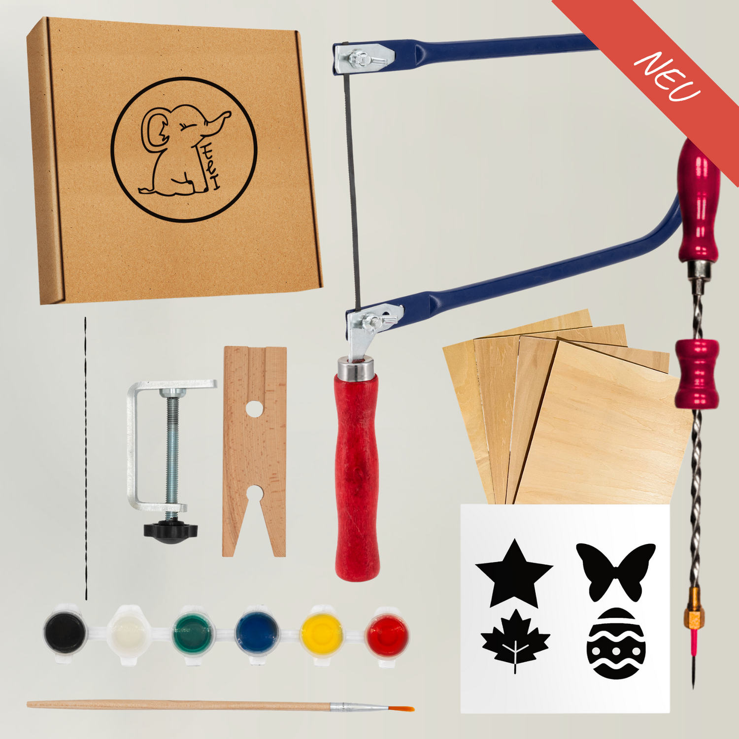 Kinder Laubsäge Set mit Anleitung, Vorlagen & vielem mehr