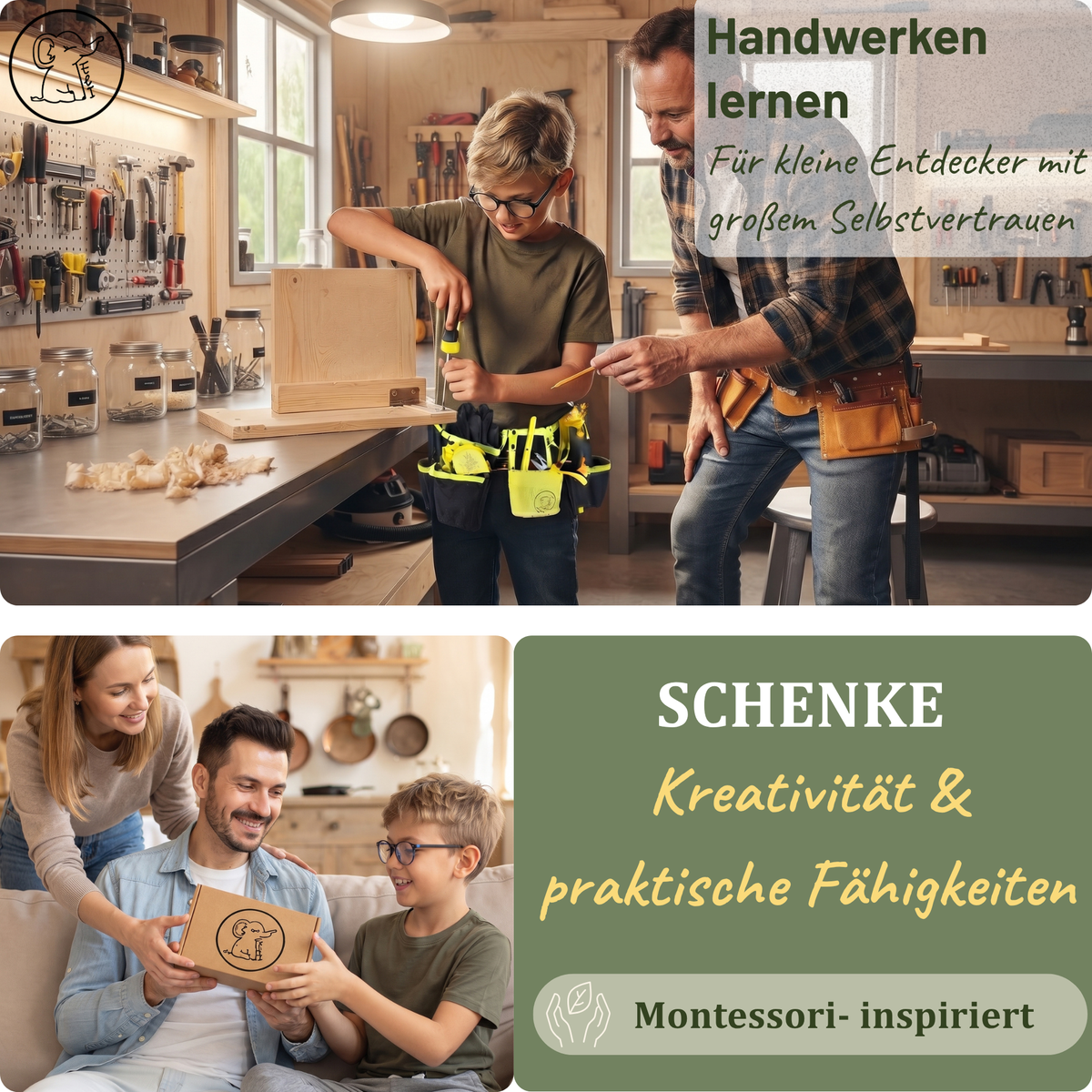 Kinder-Werkzeuggürtel – echtes Werkzeug für kleine Handwerker