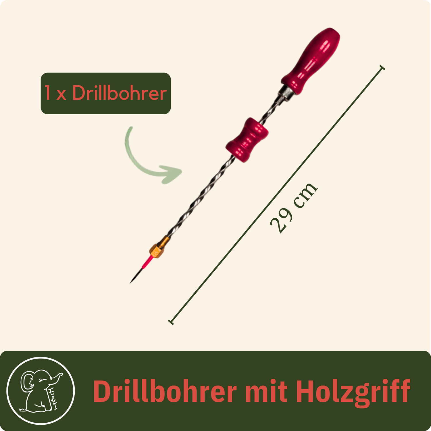 Handbohrer für Kinder ab 6 Jahren - für Laubsäge & Holzprojekte