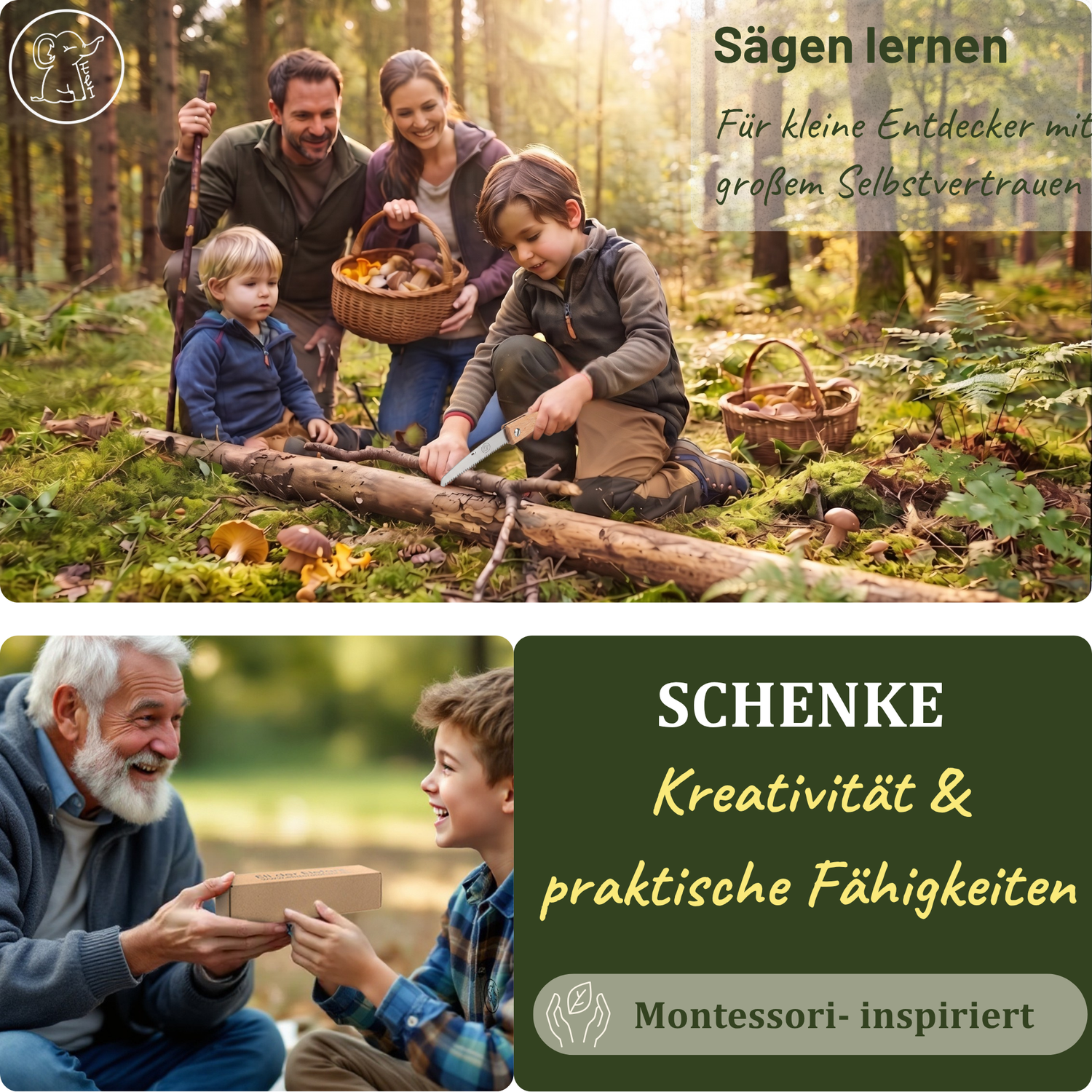 Astsäge für Kinder ab 5 Jahren - mit Holzgriff