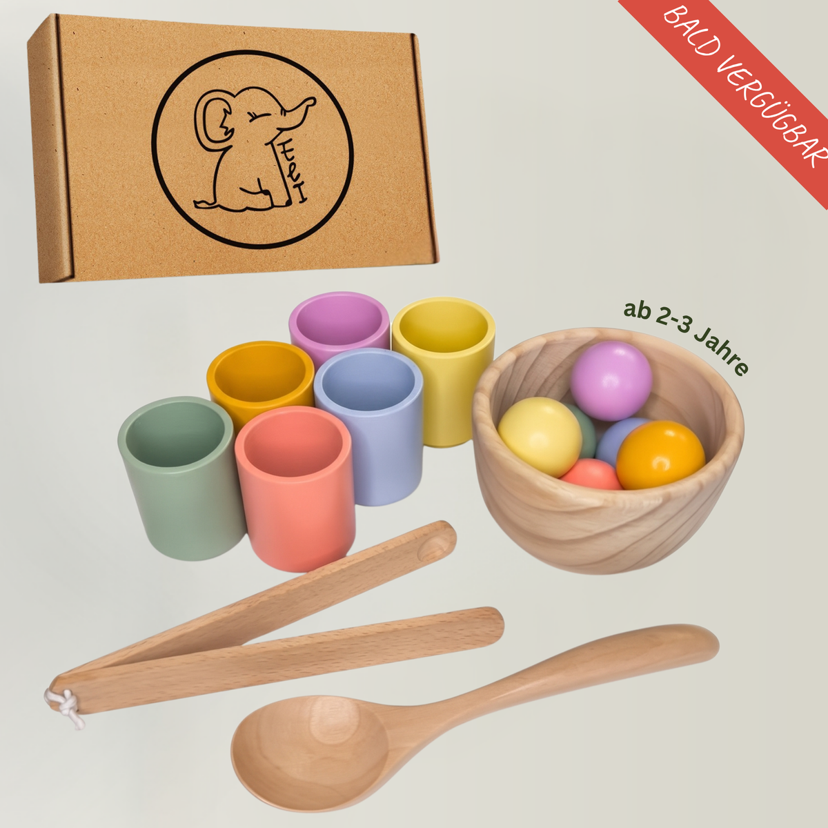 Farbsortierspiel für Kinder – 15-teilig aus Holz ab 2-3 Jahren