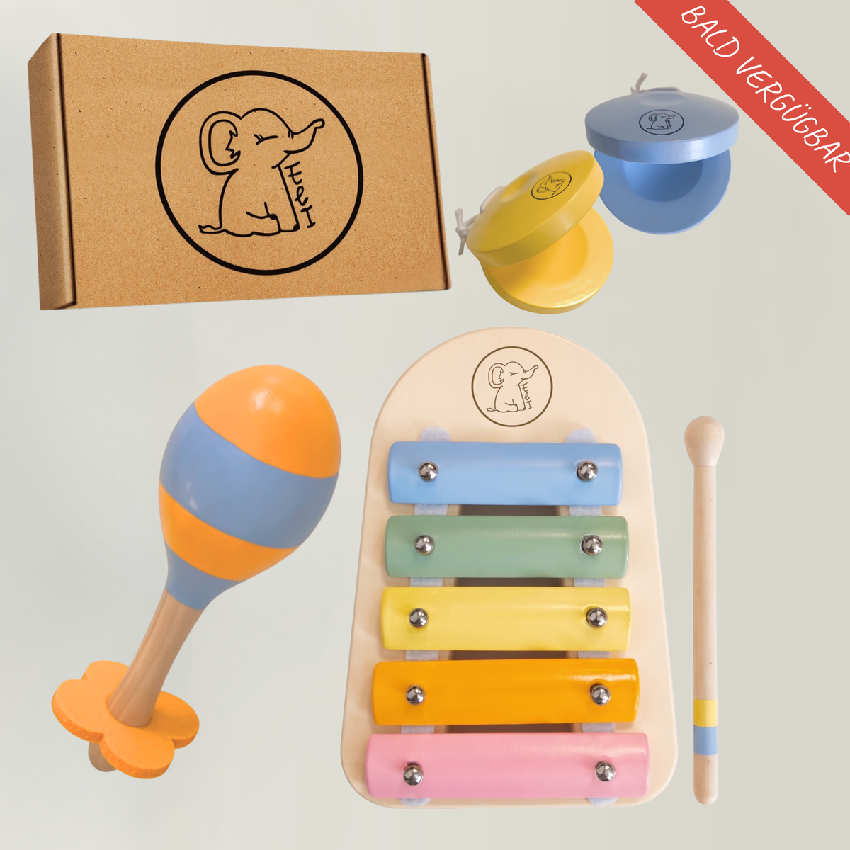 Musikset für Kinder – 5-teilig mit Xylophon, Maracas & Kastagnetten ab 10 Monaten