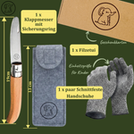 Kinderschnitzmesser mit Klappfunktion, Handschuhen & Filztasche – Ansicht 6