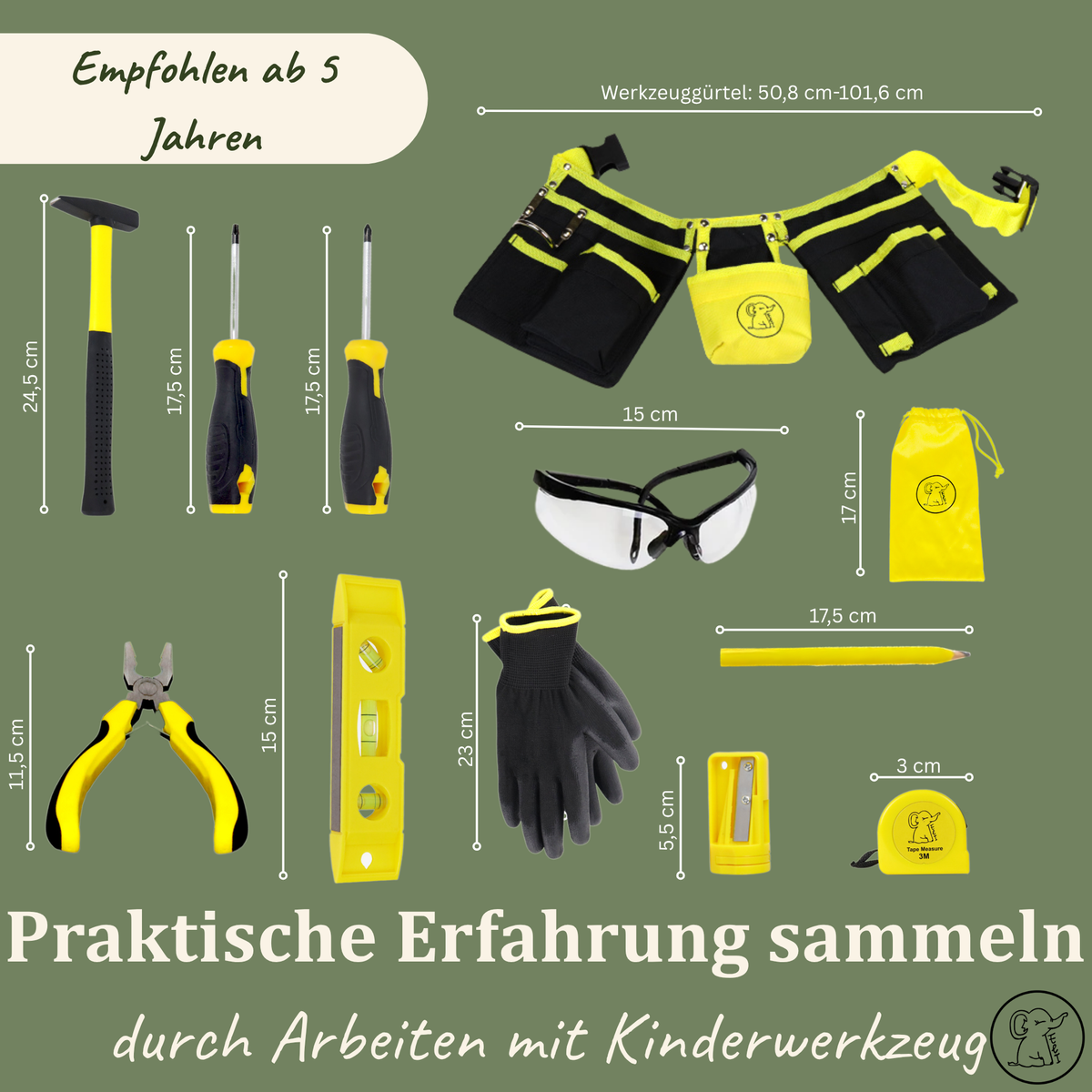 Kinder-Werkzeuggürtel – echtes Werkzeug für kleine Handwerker