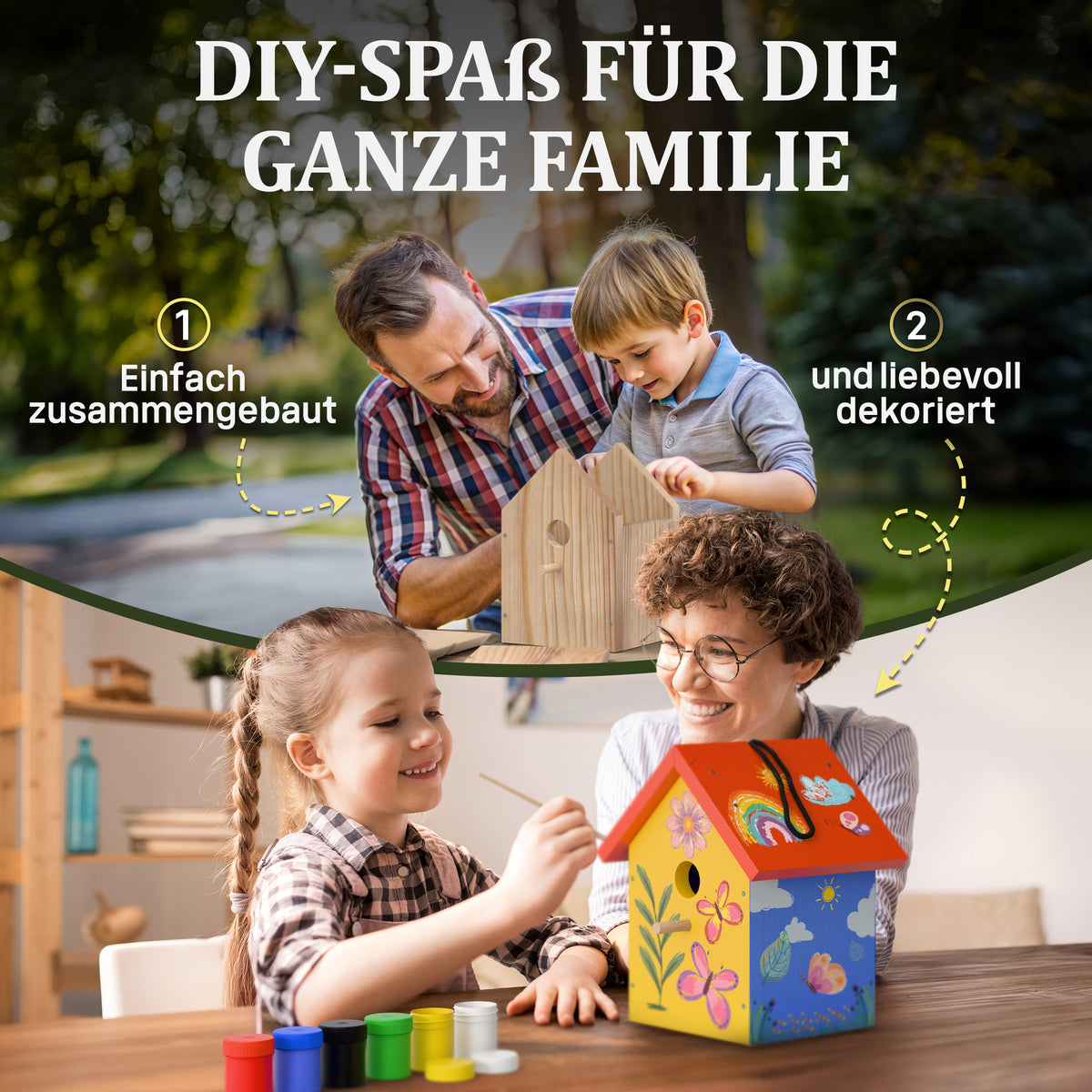 Vogelhäuser-Bausatz Set für Kinder zum Bemalen – Ansicht 3