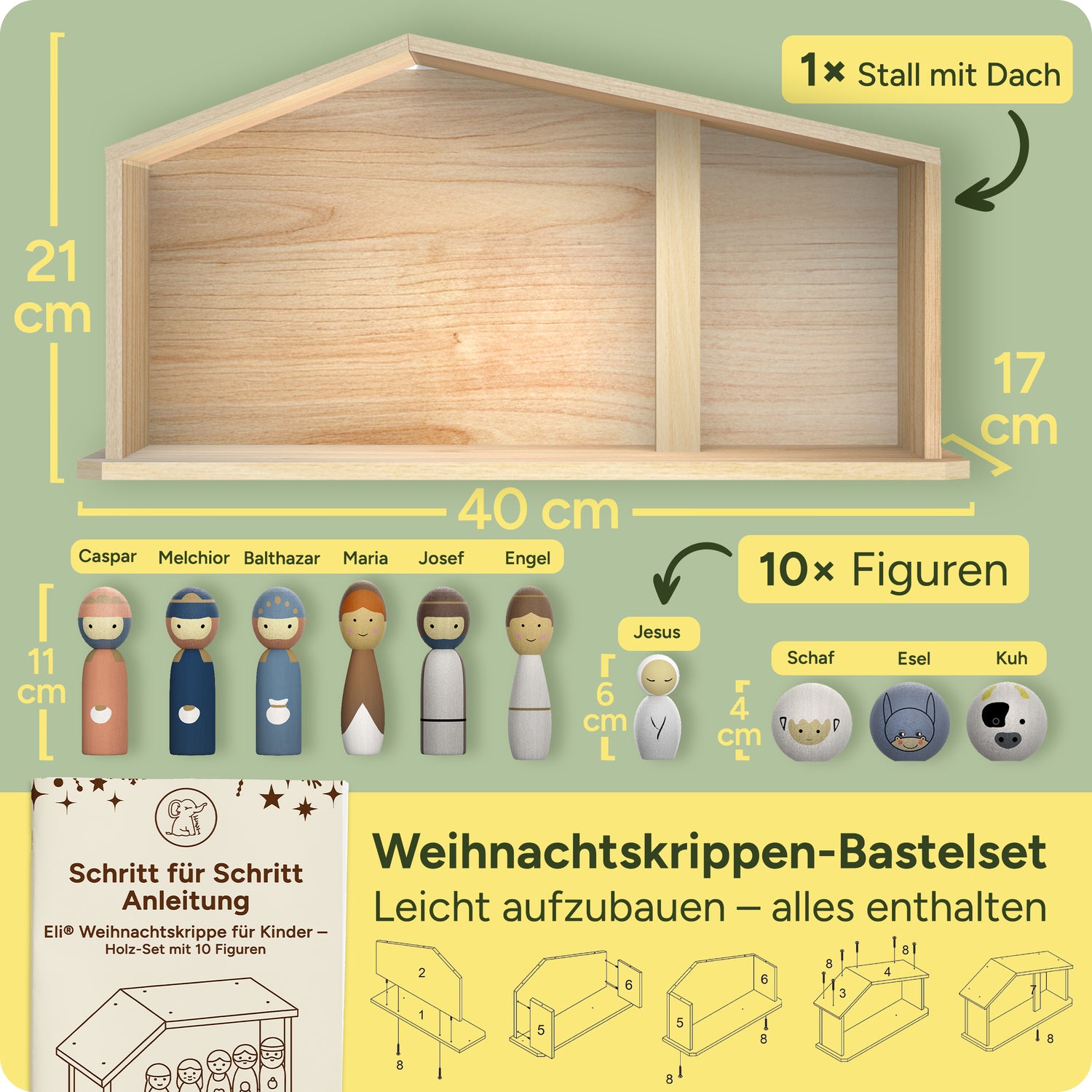 Weihnachtskrippe Bausatz für Kinder