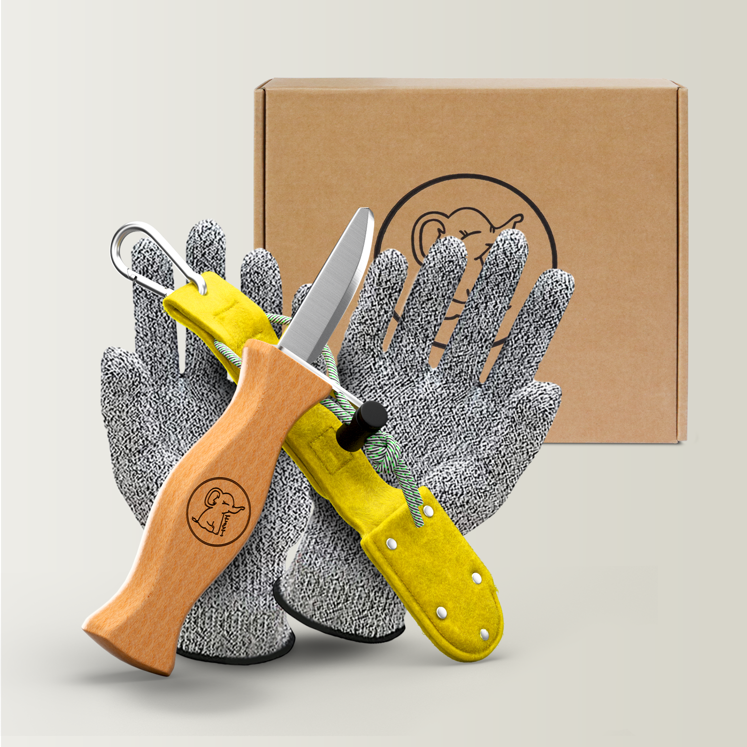 Eli® Kinder Schnitzmesser mit Handschuhe & Filztasche